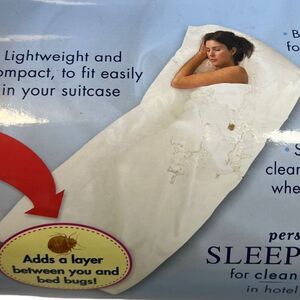 Travel Fresh Women's Built-In Pocket Personal Sleep Sack White One Size NWT